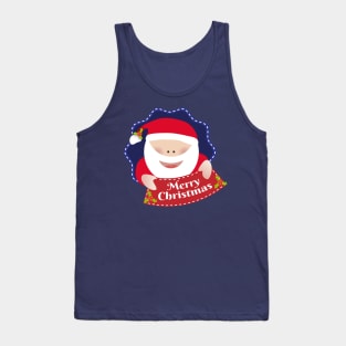 Merry Christmas Santa Claus blue Tank Top